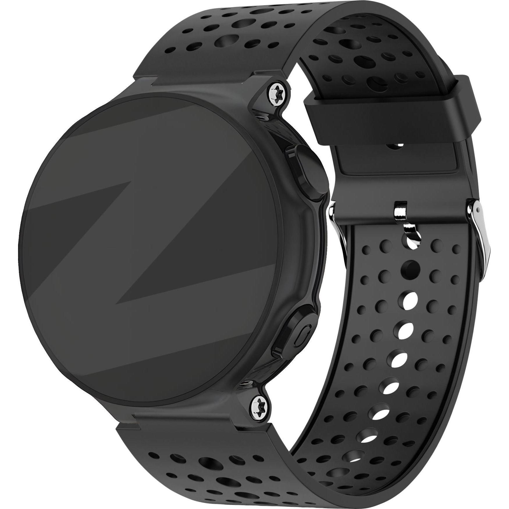 Bandz Silikon Armband (Silikon, Forerunner 735XT), Uhrenarmband, Schwarz