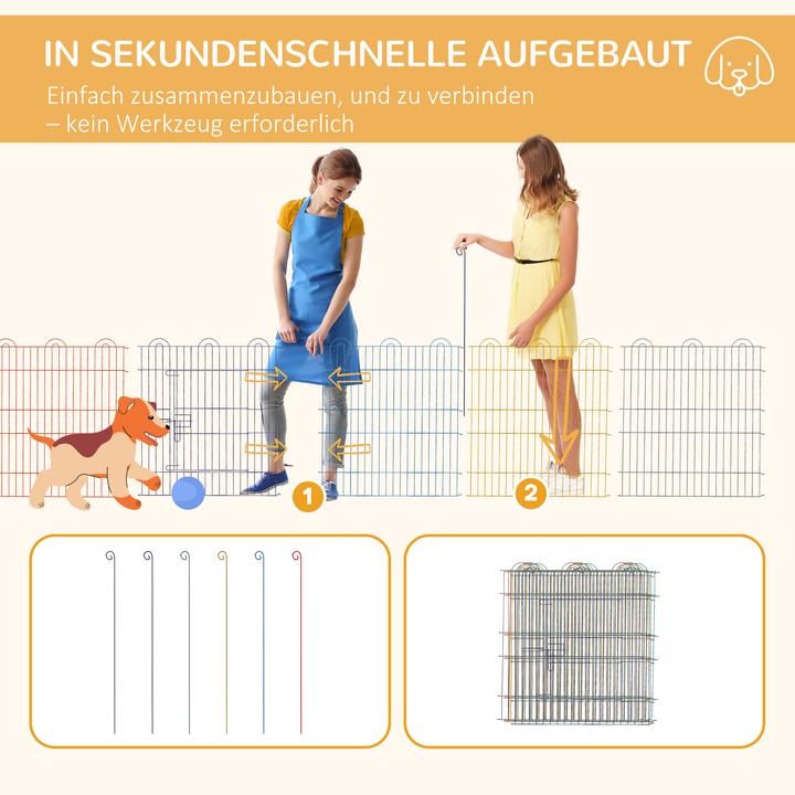 Actual product image PawHut Welpenauslauf Metall Bunt