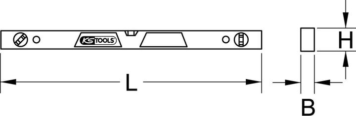 Actual product image KS Tools Heavy duty die cast aluminum spirit level (80 cm)