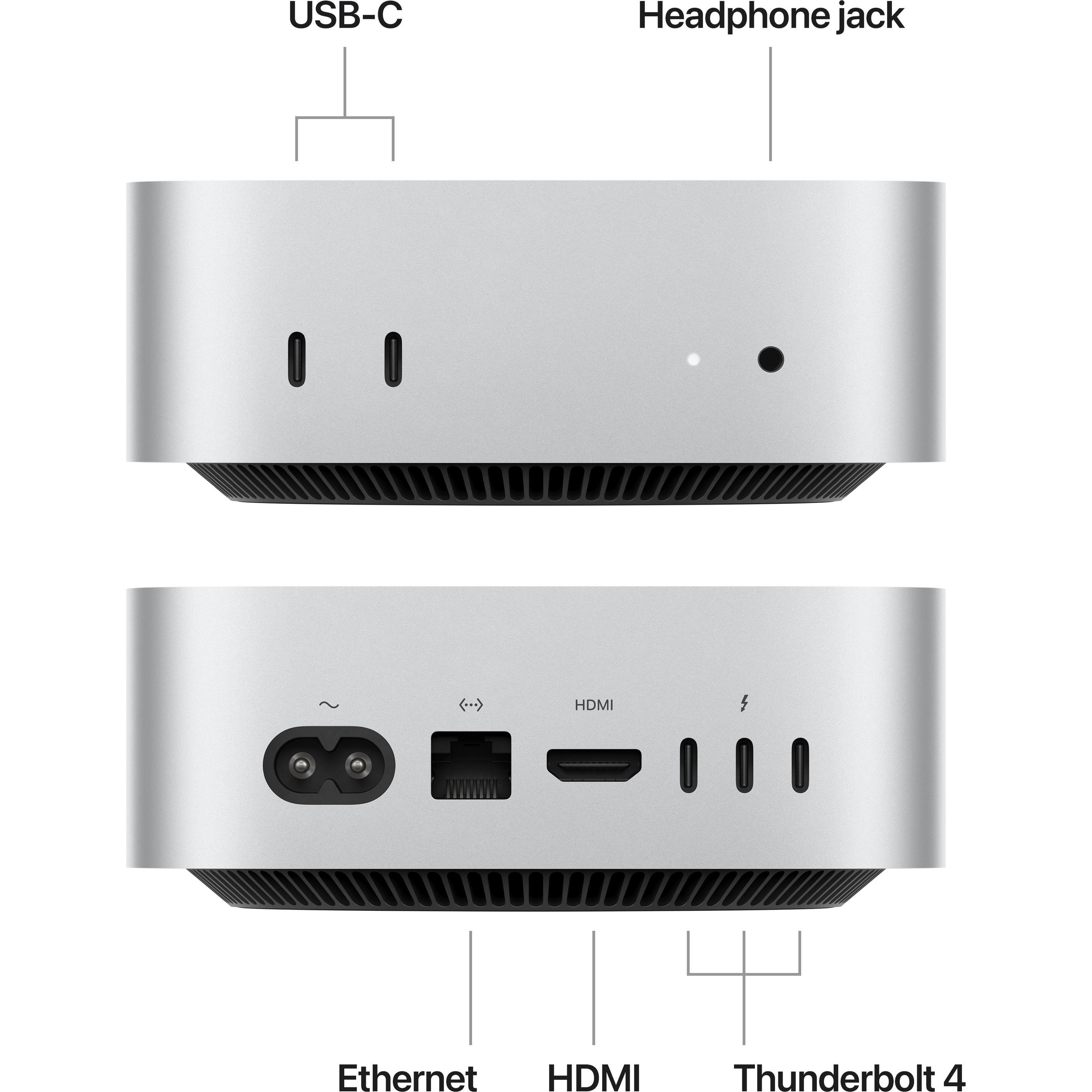 Thumbnail - Apple Mac Mini – 2024 (M4, 16 GB, 1000 GB, Apple M4 10-Core), PC, Silber