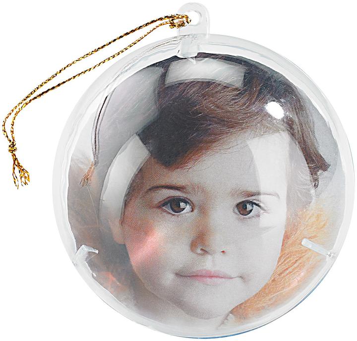 Immagine prodotto Your Design Set di 4 palline trasparenti per l'albero di Natale per le tue foto (4 -parte)