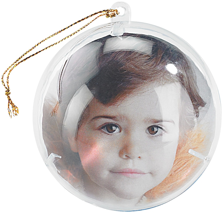 Immagine prodotto Your Design Set di 4 palline trasparenti per l'albero di Natale per le tue foto (4 -parte)