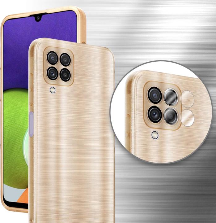 Image du produit Cadorabo Housse pour Samsung Galaxy A22 4G en TPU brossé Protection caméra style LM160 (Samsung Galaxy A22)