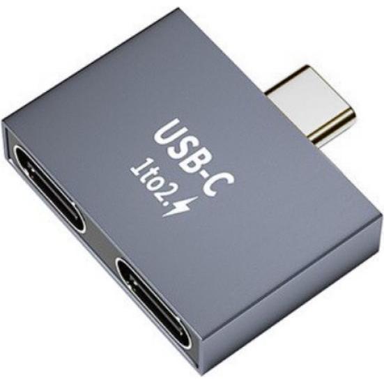 PowerGuard USB-C auf Doppel USB-C Splitter Charge Adapter (USB Typ C, USB Typ C), Mobilgerät Adapter, Schwarz