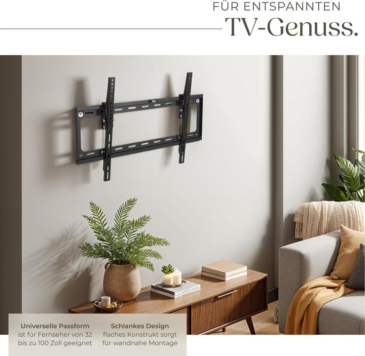 Image du produit tectake Support TV mural (Mur, 65", 70 kg)