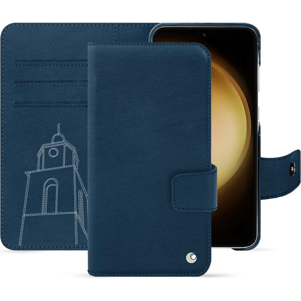 Noreve Lederschutzhülle Samsung Galaxy S23+ (Samsung Galaxy S23+), Smartphone Hülle, Blau