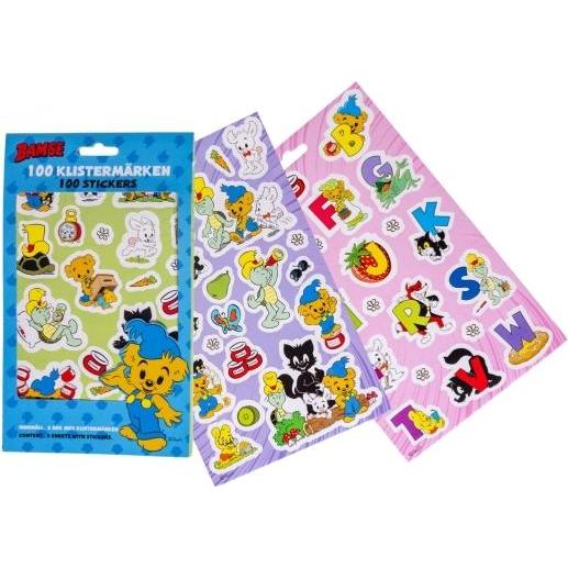 Bamse, Sticker, Set di adesivi con 100 adesivi, confezione di carta