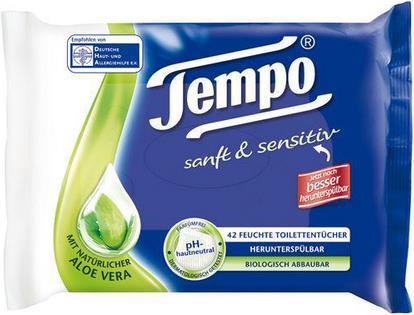 Actual product image Tempo Wet wipes soft&sensitive Aloe Vera (1 x 42 pcs.)