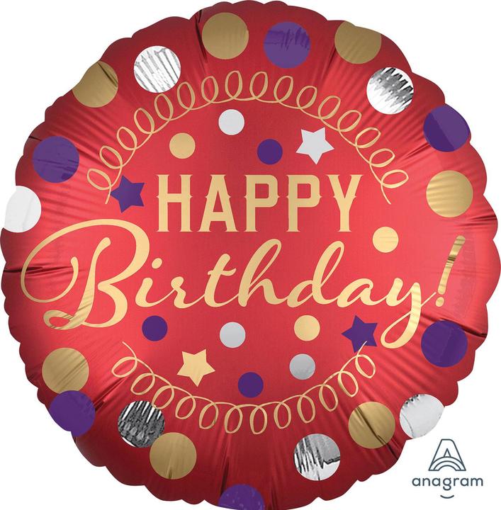 Magni Palloncino in foil Happy Birthday XL Satin rosso (5x)