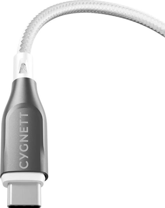 Productafbeelding Cygnett Gepantserde USB-C naar USB-C 60W snellaadkabel USB 2.0 (1m, wit) (1 m, USB 2.0, 100 W)