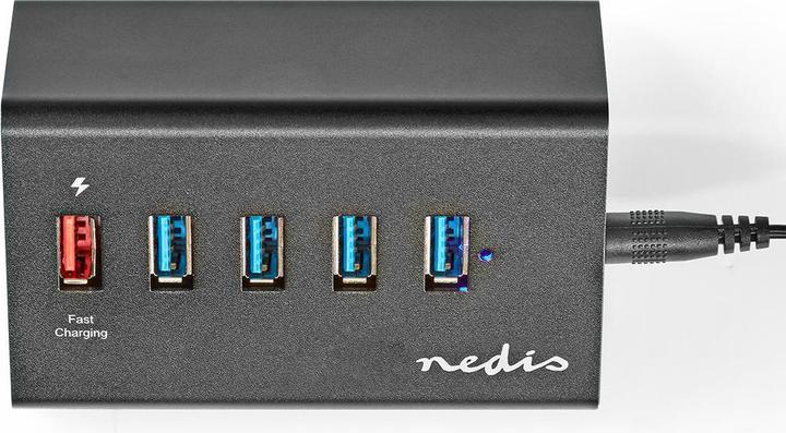 Produktbild Nedis UHUBUP3510BK. Hostschnittstelle: USB 3.2 Gen 1 (3.1 Gen 1) Micro-B, Hub-Schnittstellen: USB 3.2 Gen (USB-C, 5 Ports)