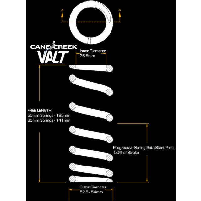 Produktbild Cane Creek Valt Lightweight Dämpferfeder, progressiv, 55mmx400 lbs (55 mm, 55 mm)