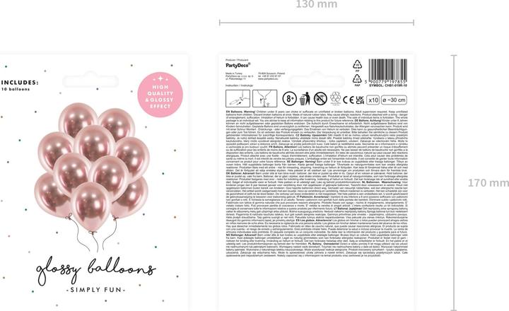 Produktbild Partydeco Luftballons mit Spiegeleffekt Rose Gold - 10 Stk. (10 x)