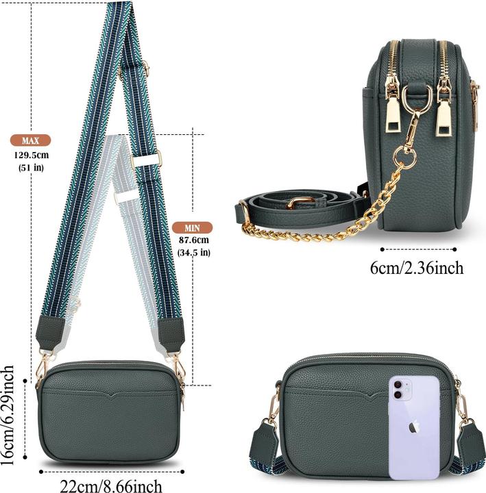 Image du produit Only-Bags.Store Kleine Umhängetasche Elegante Umhängetasche mit 2 abnehmbaren breiten Schulterriemen