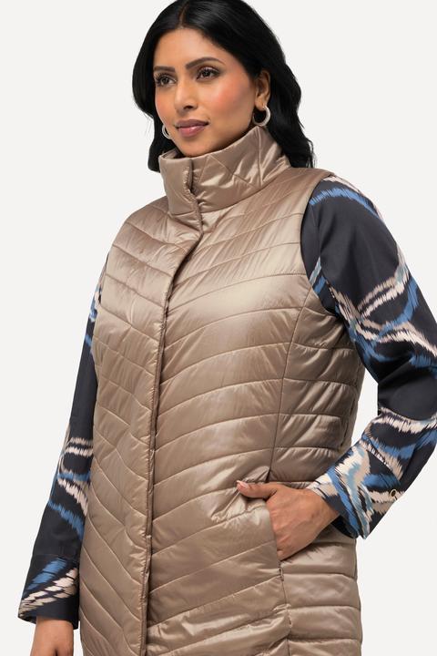 Produktbild Ulla Popken Steppweste, Stehkragen, Zipptaschen, Seiten-Druckknöpfe (50, 52)