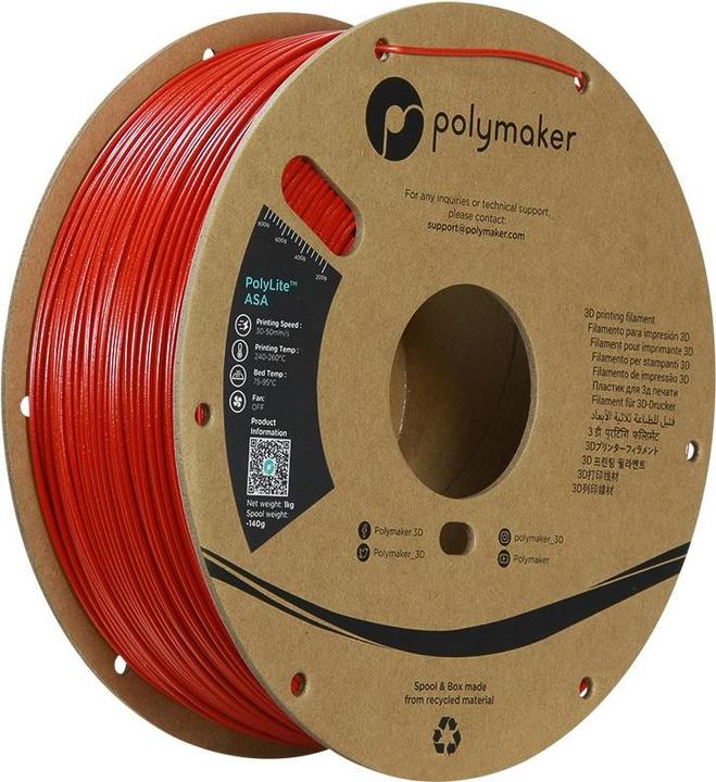 Immagine prodotto Polymaker ASA 1,75mm GALAXY RED 1kg (ASA, 1.75 mm, Rosso)