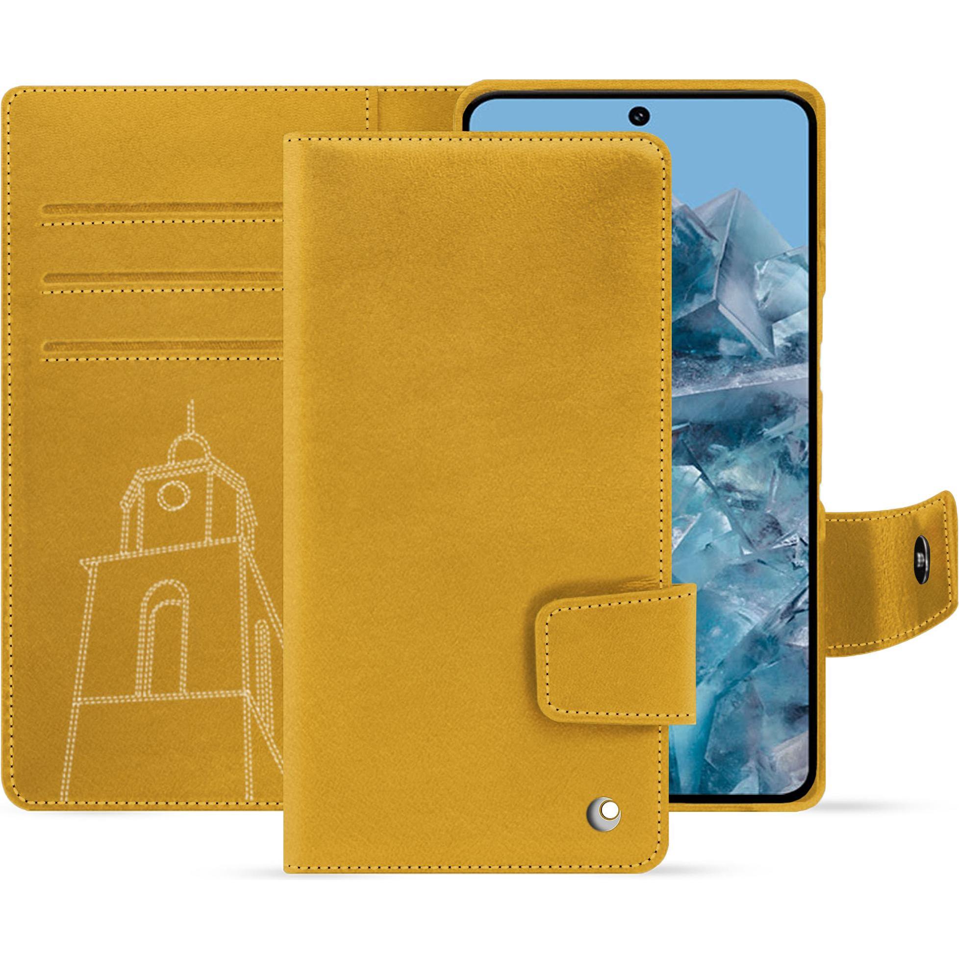 Noreve Lederschutzhülle Google Pixel 8 Pro (Google Pixel 8 Pro), Smartphone Hülle, Orange
