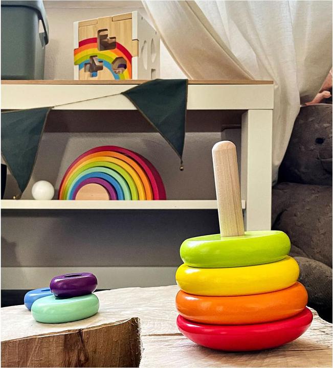 Actual product image small foot Stacking tower rainbow