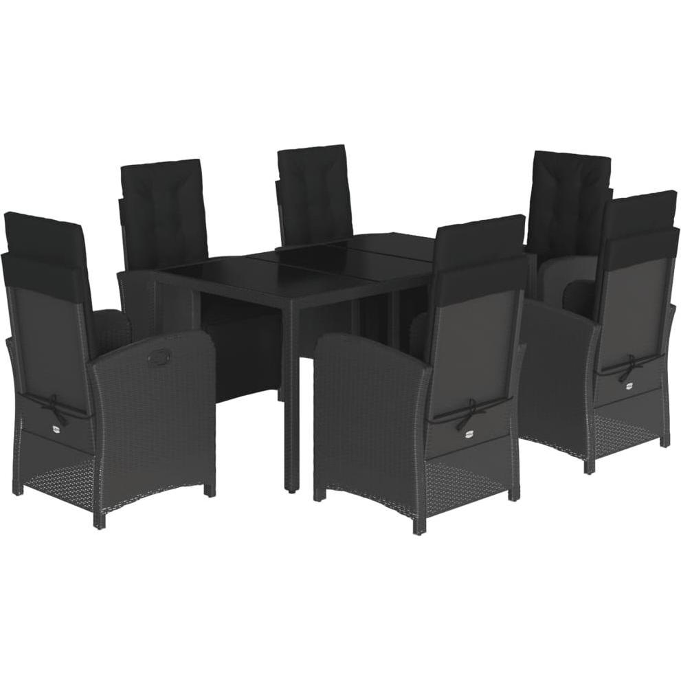 VidaXL, Gartentisch + Balkontisch, 10-tlg. Garten-Lounge-Set mit Kissen (90 cm)