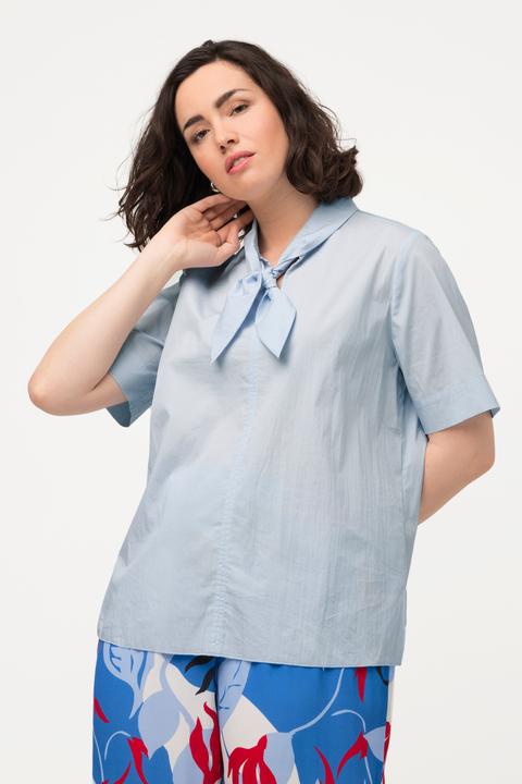 Immagine prodotto Ulla Popken Blusa con fiocco, scollo a V e mezze maniche (46, 48)