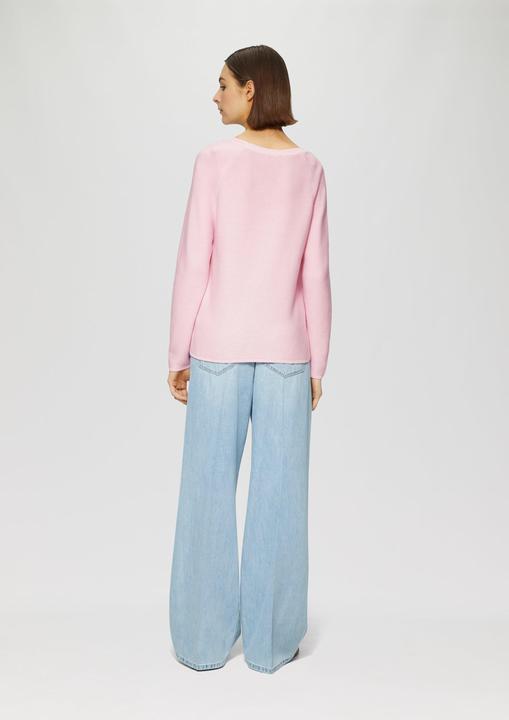 Produktbild S.Oliver Strickpullover Gerippter Strickpullover aus Baumwollmix mit V-Ausschnitt (34)