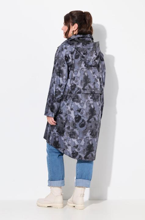 Actual product image Ulla Popken HYPRAR Abstract Print Longline Rain Jacket (42, 44, 46, 48)