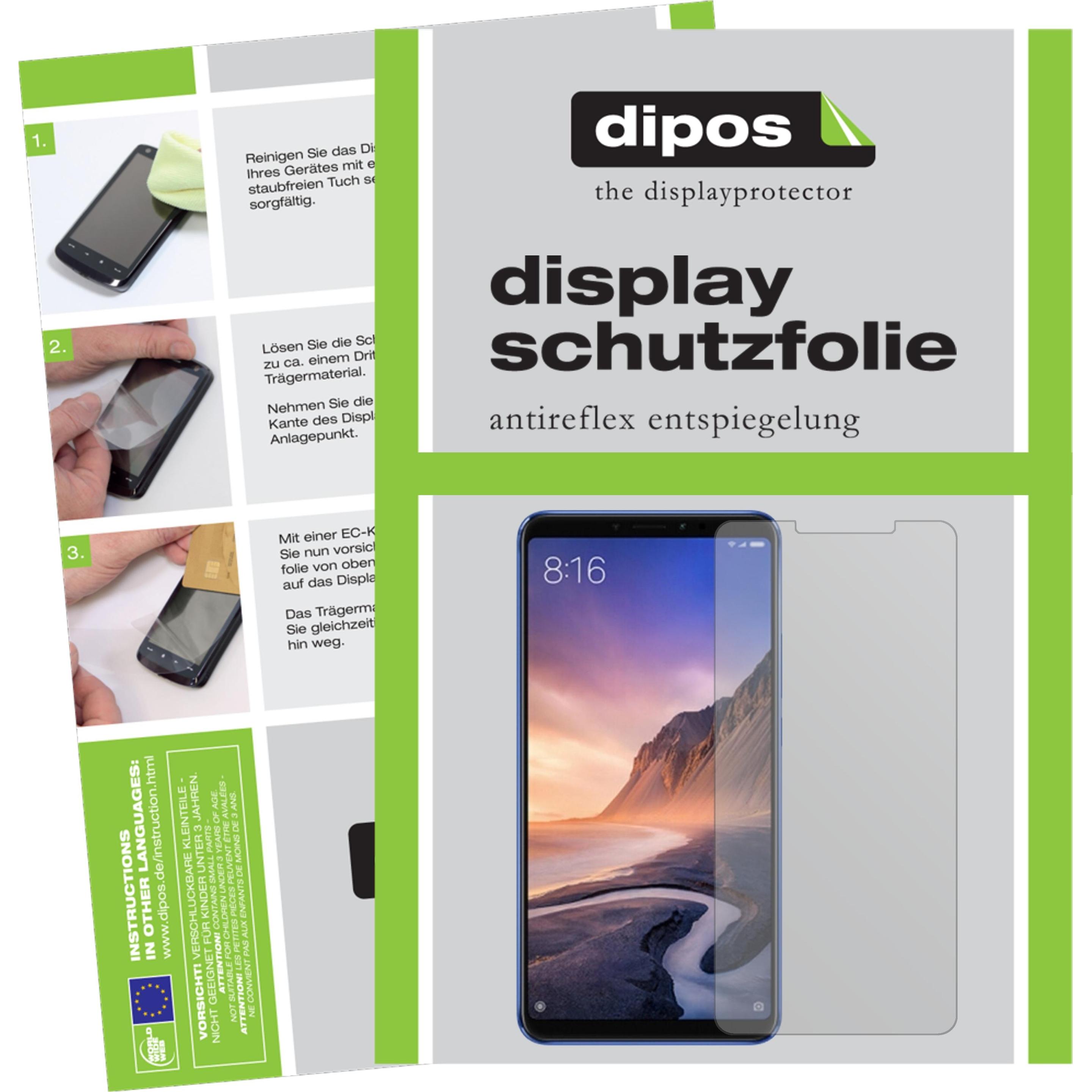 Dipos Displayschutzfolie Antireflex (5 Stück, Xiaomi Mi Max 3), Smartphone Schutzfolie, Transparent