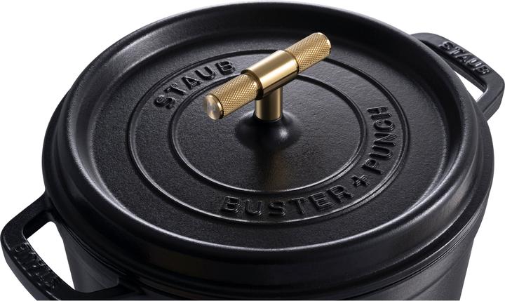 Actual product image Staub - Buster Punch Cocotte - Black - 24 cm (24 cm, Casserole + Stewpot, Cast iron)