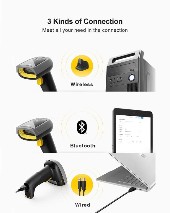 Produktbild Inateck Barcodescanner 52 black (BCST-52 black) (1D-Barcodes, 2D-Barcodes)