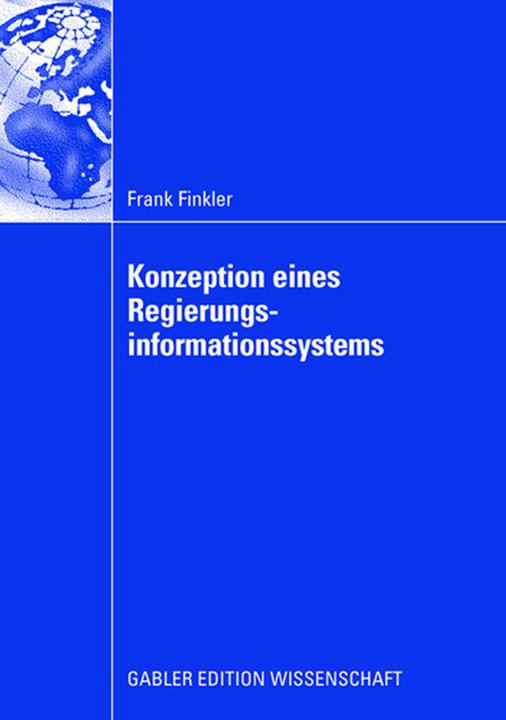 Produktbild Konzeption eines Regierungsinformationssystems (Deutsch, Frank Finkler, 2008)