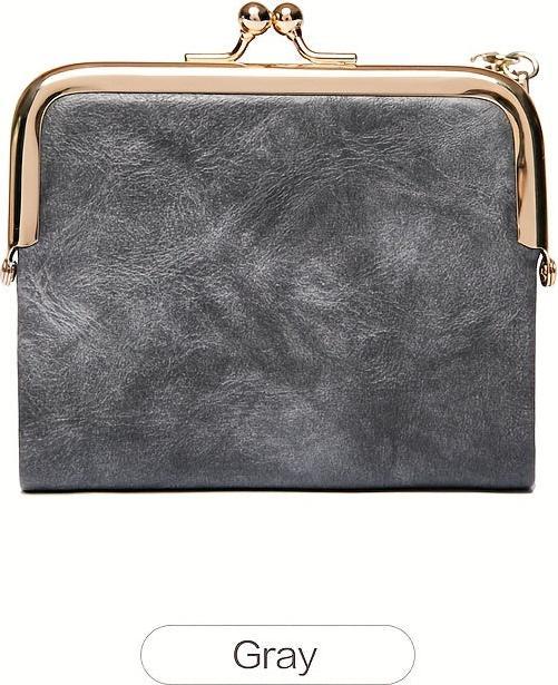 Actual product image Only-Bags.Store Solid colour versatile short wallet, Vintage Clutch Coin Purse Credit Card Holder with