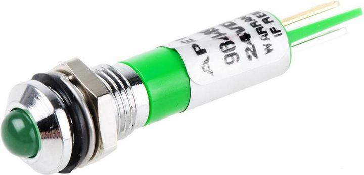 Produktbild RS PRO 8mm prominent low current LED, grn 24Vdc