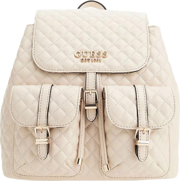Actual product image Guess Adam Flap, Polyurethane, Textile Backpack, Stone, For Women
