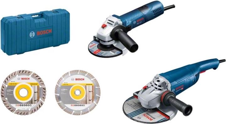 Produktbild GWS Bosch Blau 06018C130A 22-230 J + 7-125 Winkelschleifer-Set 230 mm und 125 + Diamantscheiben (230 mm)