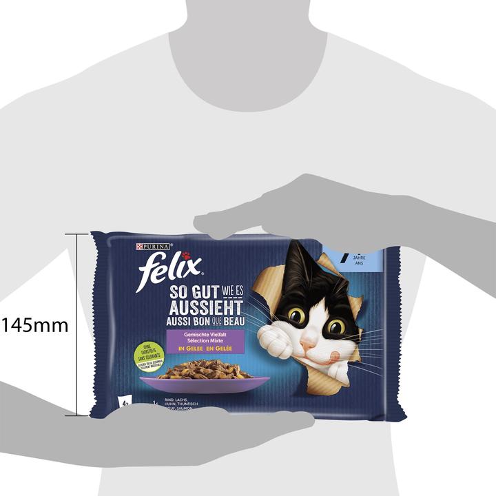 Actual product image Felix Mixed variety in senior jelly (Adult, 4 pcs., 340 g)