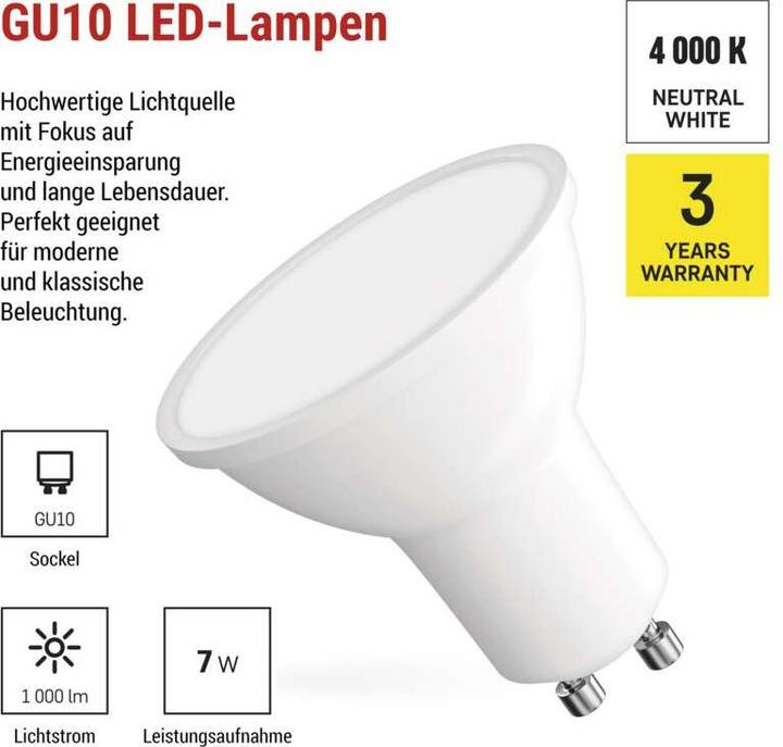Produktbild Emos LED Lampe Classic MR16 Weiss/ GU10 / 7 W (72 W) / 1000 lm / NeutralWeiss (GU10, 1000 lm, 1x)