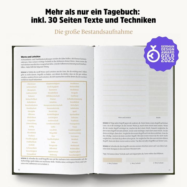 Valori nutrizionali e ingredienti Diario dell'amore per se stessi e della gratitudine: Una buona giornata (A5, Righe, Copertina rigida)