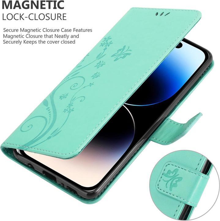 Produktbild Cadorabo Hülle für Apple iPhone 14 PRO MAX im Flower Book Style (Apple iPhone 14 Pro Max)