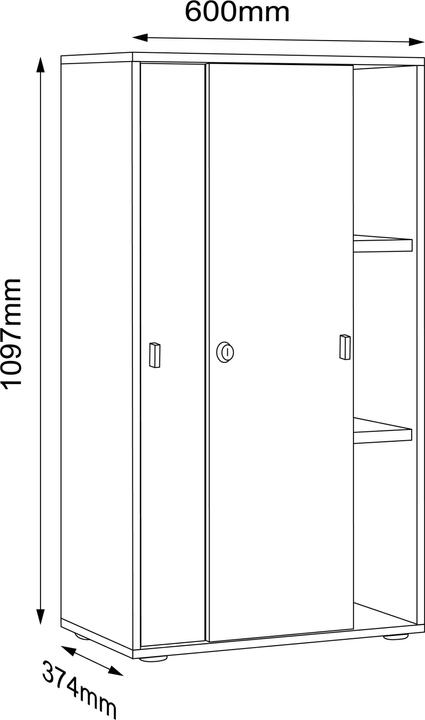 Immagine prodotto VCM Büroschrank Schiebetüren Salia 3fach B60 (110 x 60 x 37 cm)