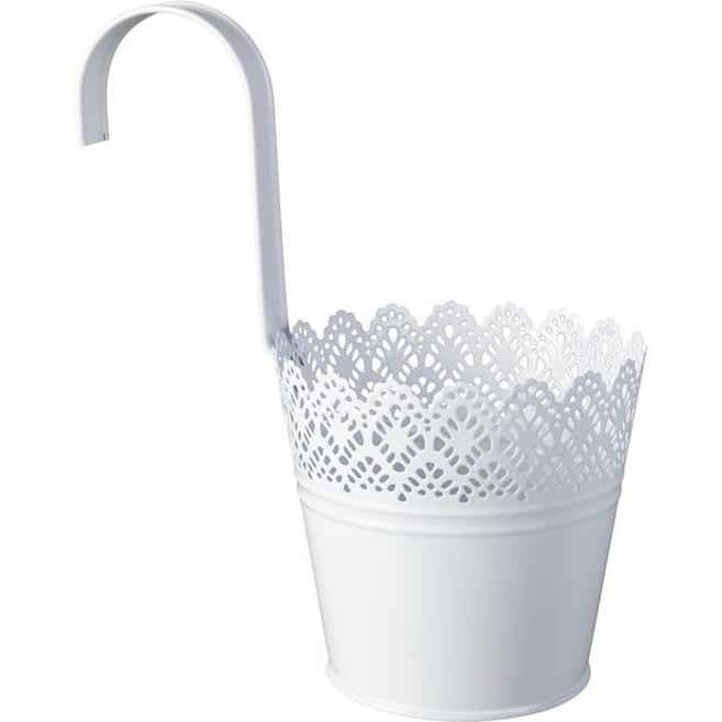 MICA Living, Blumentopf, Pflanztopf zum Hängen - Spitze - 14 x 10 x 12,5 cm - verschiedene Farben weiss (10 cm)