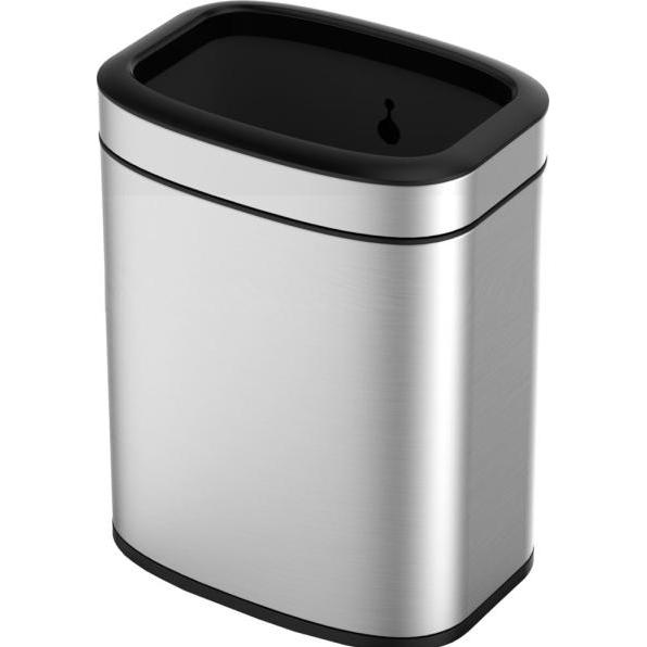 EKO Cestino OLI-Cube Open Top Bin 20 acciaio inox opaco 20 L acciaio inox spazzolato, con inserimento a, Pattumiera