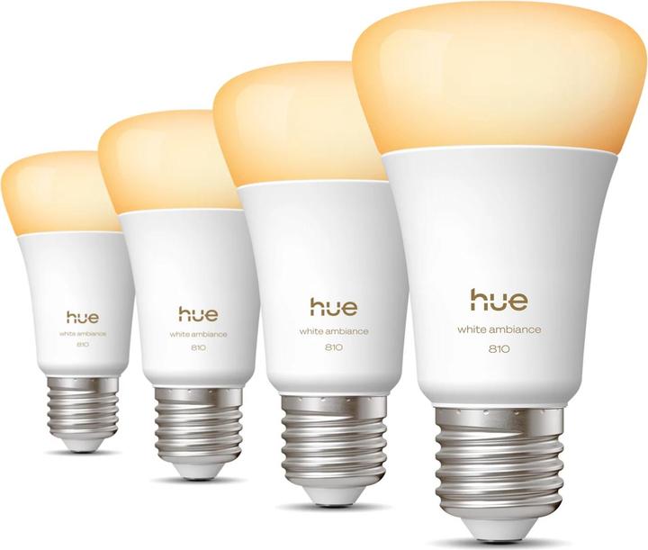 Philips Hue A60 - E27 pre - 810 - 4-pak (E27, 6 W, 810 lm, 4 x, D)
