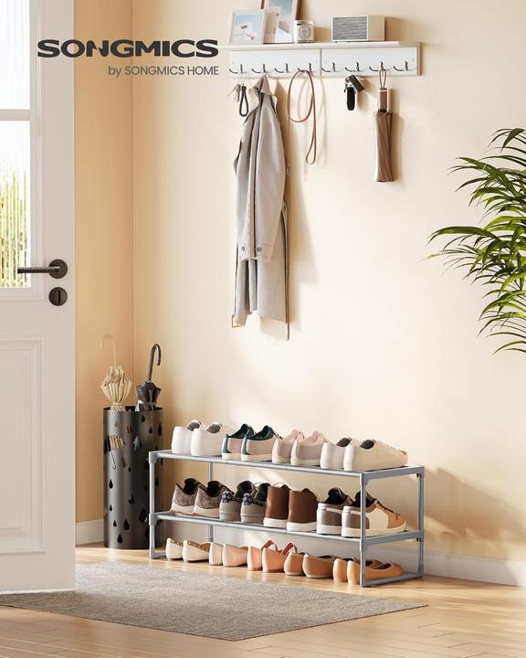 Actual product image Songmics 2 Ebenen Schuhregal, LSA012G01, erweiterbar (92 x 30 x 34 cm)