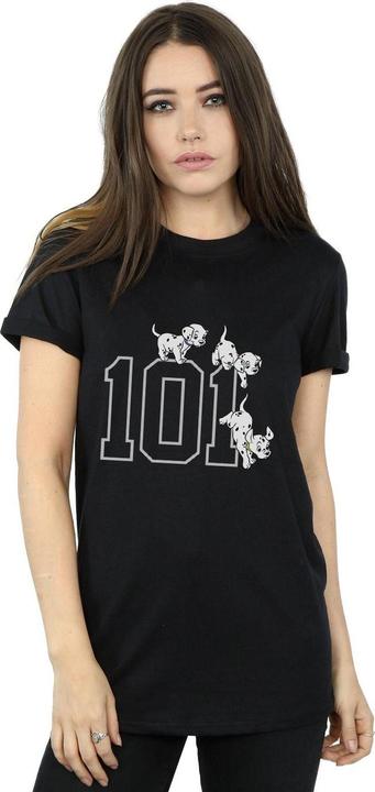 Actual product image 101 Dalmatians Womens/Ladies Puppies Cotton Boyfriend T-Shirt (XXL)