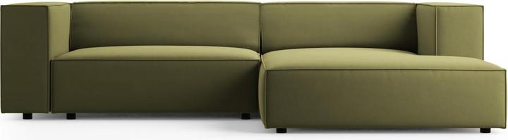 Actual product image Cosmopolitan Design Velvet Right Corner Sofa, "Arendal", 3 Seats, Light Green, 224x166x70 Made in Europe (Corner sofa)