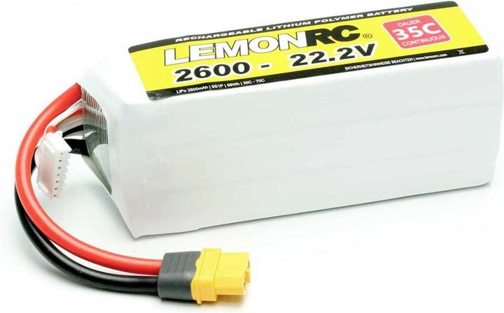 LemonRC Modellbau-Akkupack LiPo 22.2 V 2600 mAh Zellen-Zahl 6 35 C Softcase (22.20 V, 2600 mAh)