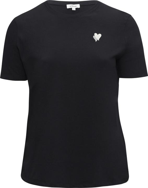 S.Oliver T-Shirt T-Shirt mit Herz-Stickerei (44)