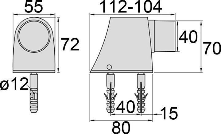 Actual product image Kws Floor door buffer 2124 (1 Piece, 55 x 80 mm)