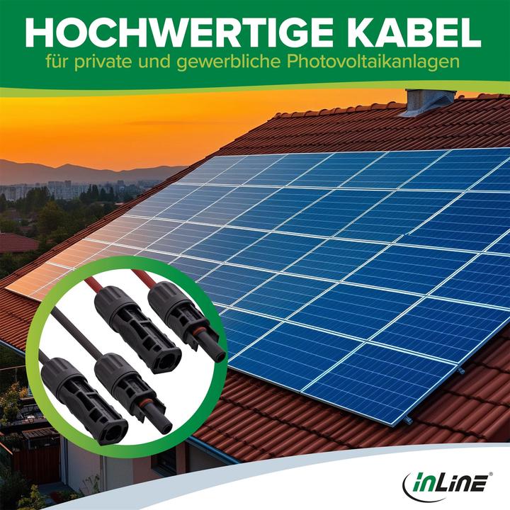 Productafbeelding InLine ® Solarkabel Verlängerungs-Set inkl. Solarstecker 6mm² schwarz/rot 2m (Zonnekabel)
