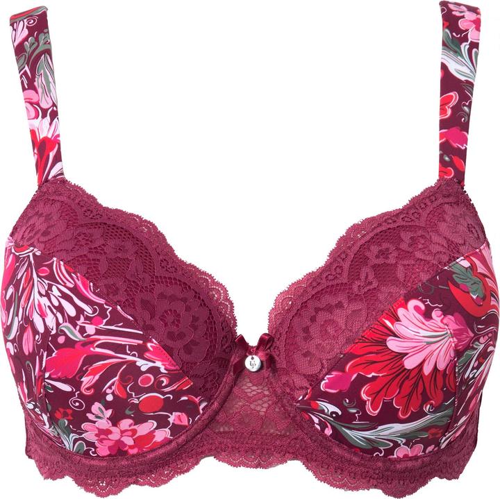 Actual product image Ulla Popken Floral Print Underwire Bra (90 E)